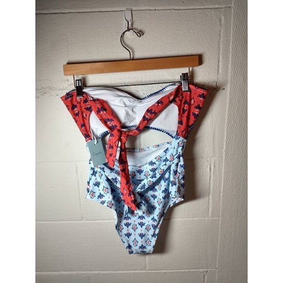 ☀️NWT Cupshe Paisley print Cut Out One Piece Swimsuit, women's M - Picture 4 of 10